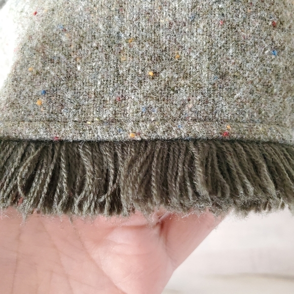 Brown high waisted lambswool midi skirt with fringe - Picture 3 of 12